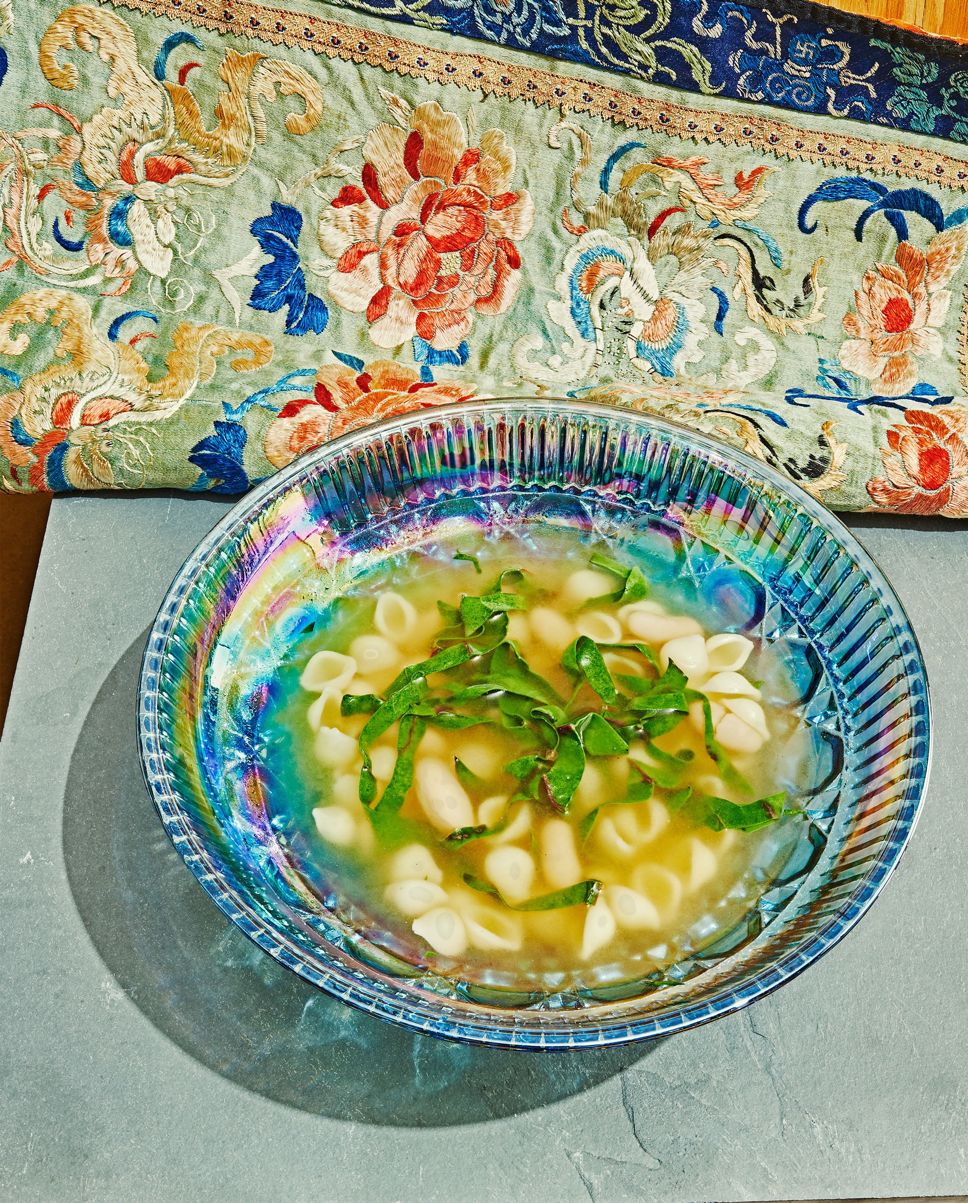 Waste Not -Parmesan Broth with Greens, Beans and Pasta