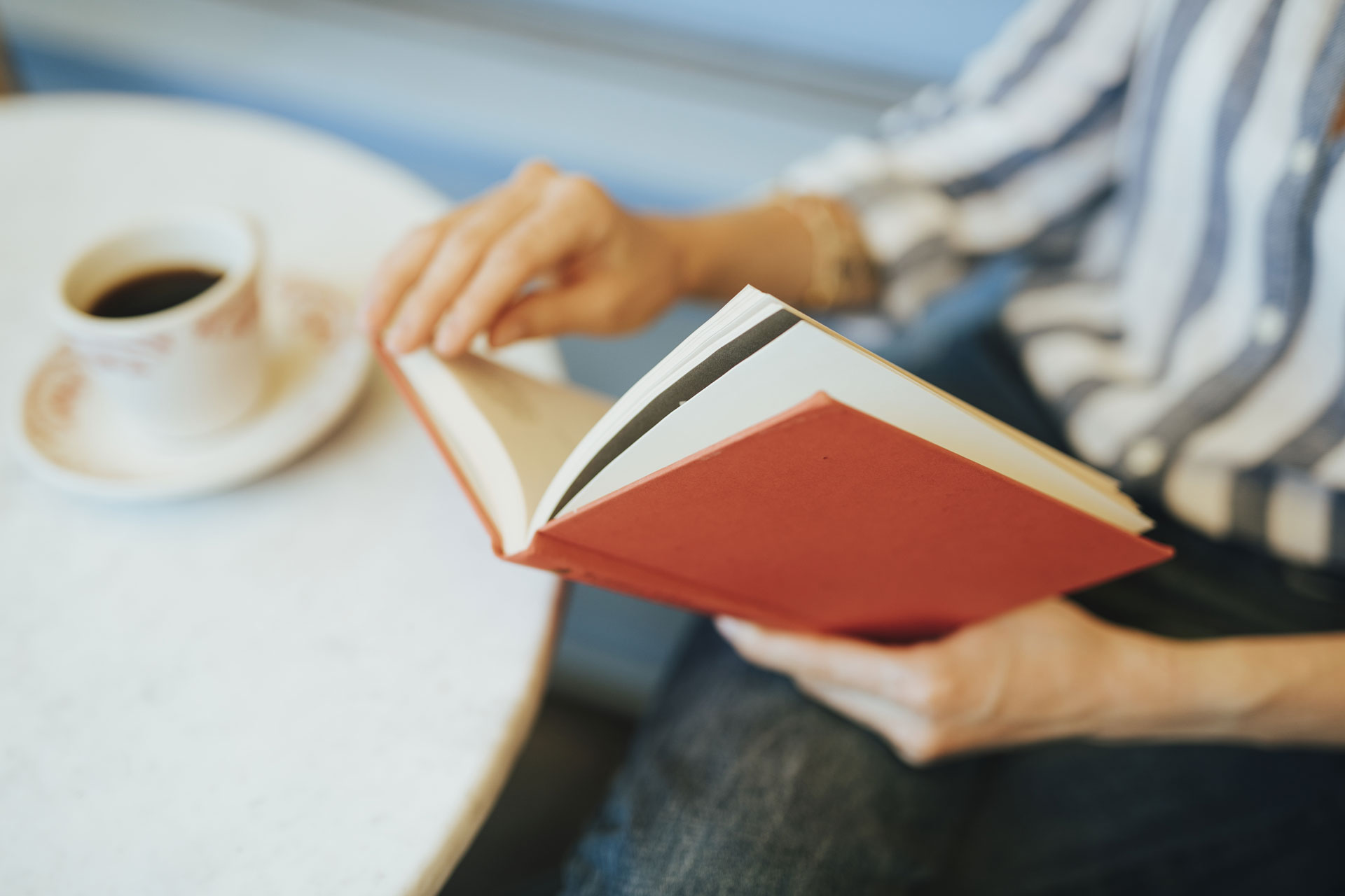 Reading a book on industrial food system