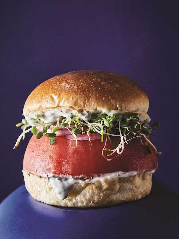sandwich with tomato slice