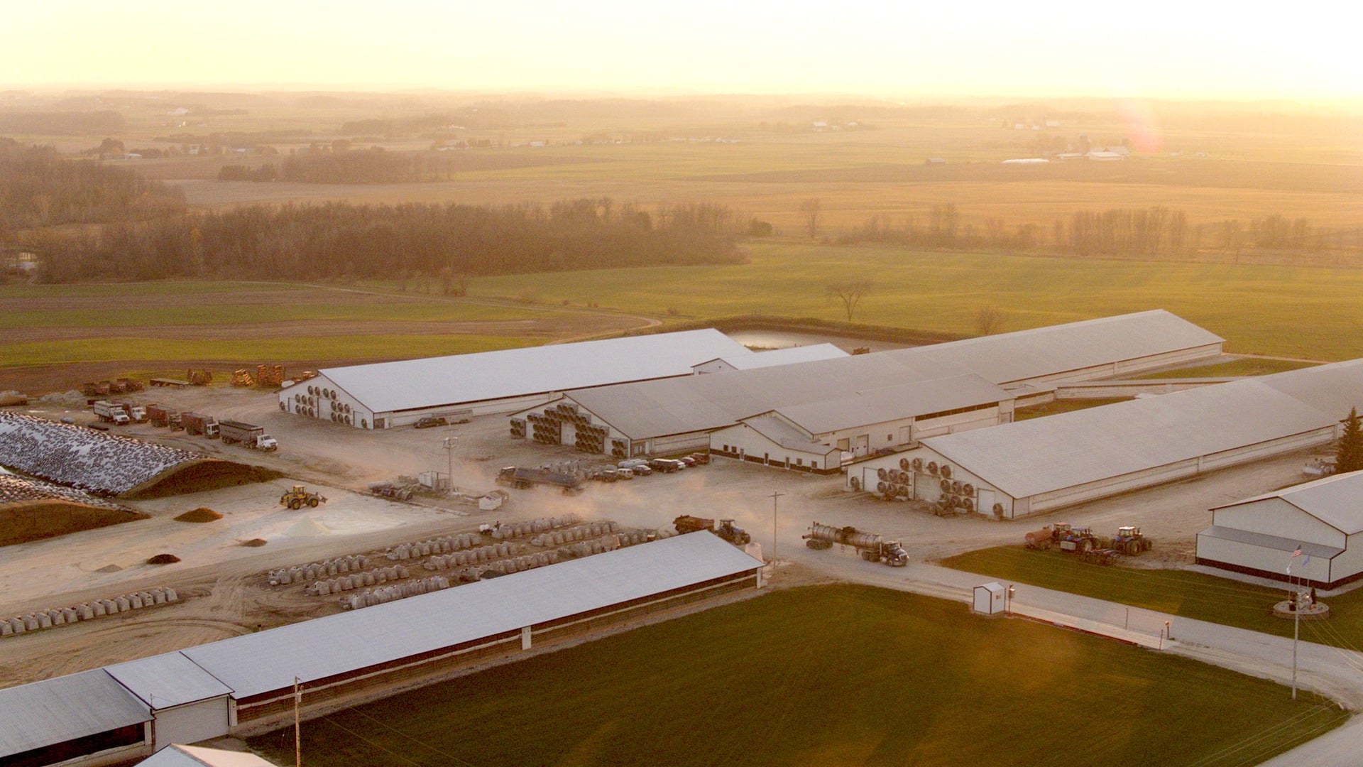 industrial farms aerial view