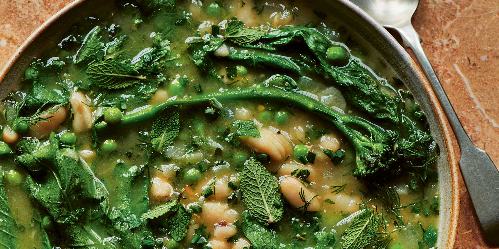 Lemon + Herby Bean Broth with Seasonal Greens