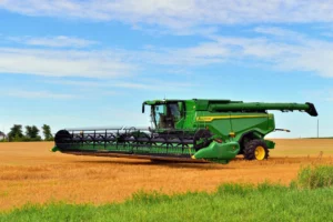 modern combine on field