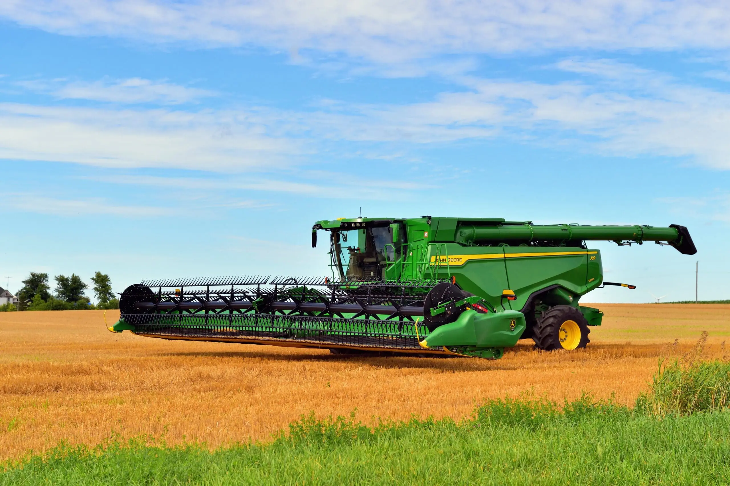 modern combine on field